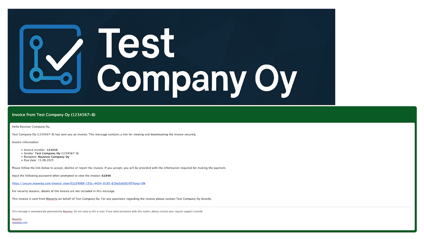Old email invoice layout